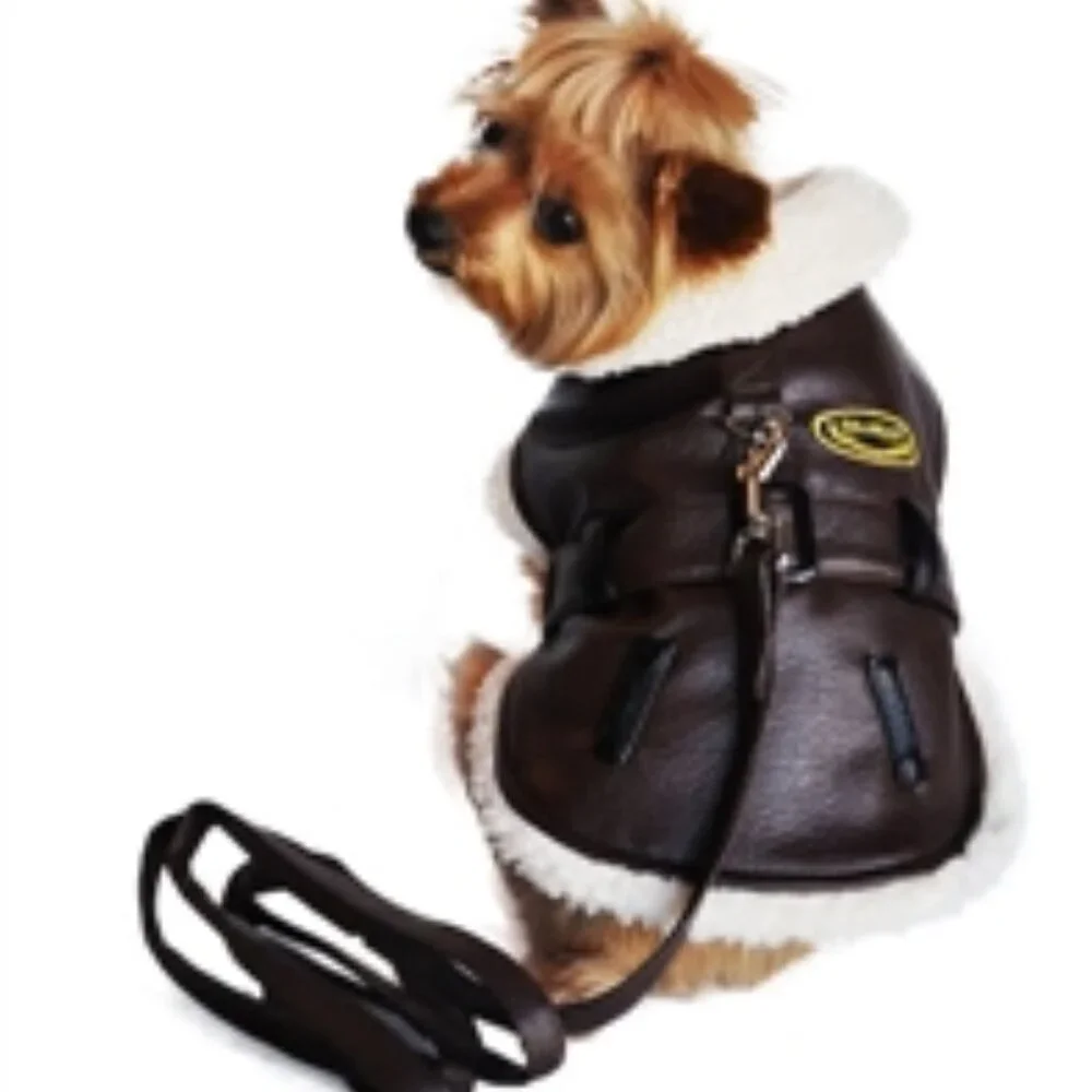 Dashing Faux Leather Canine Bomber Jacket Harness NWOT - Picture 1 of 1